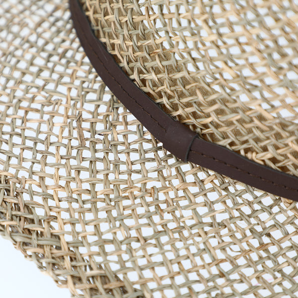 Traveller Seegrashut mit Kunstlederband | Made in Italy