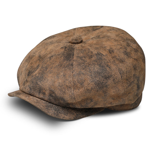 8-Panel-Cap Pigskin Bakerboy aus Leder