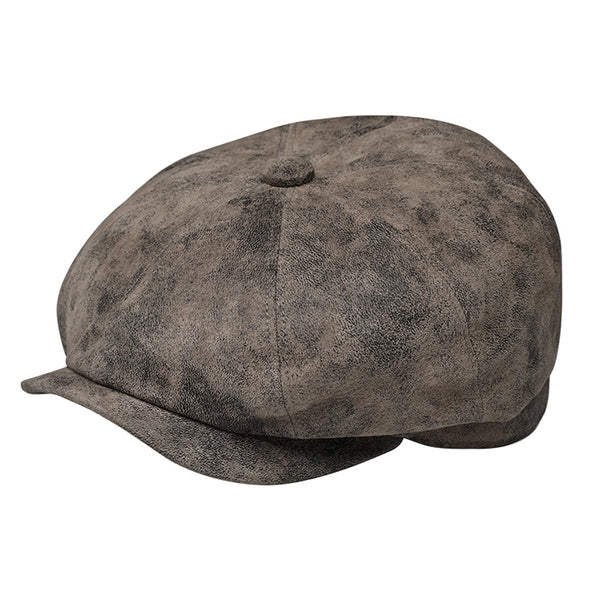 8-Panel-Cap Pigskin Bakerboy aus Leder