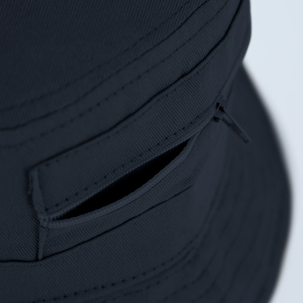 fiebig Fischerhut aus Baumwolle | Unisex Outdoorhut mit Taschen & Reißverschlussfach | Bucket Hat in vielen Farben & Größen