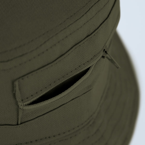 fiebig Fischerhut aus Baumwolle | Unisex Outdoorhut mit Taschen & Reißverschlussfach | Bucket Hat in vielen Farben & Größen