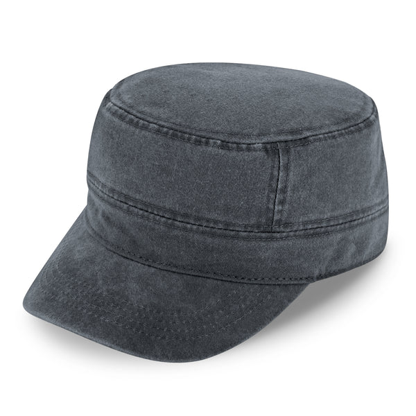 fiebig Army GI-Cap in Washed Cotton | Klassische Arbeitsmütze mit Klettverschluss | Militär Outdoor Kappe aus Baumwolle (One Size, Olivgrün)