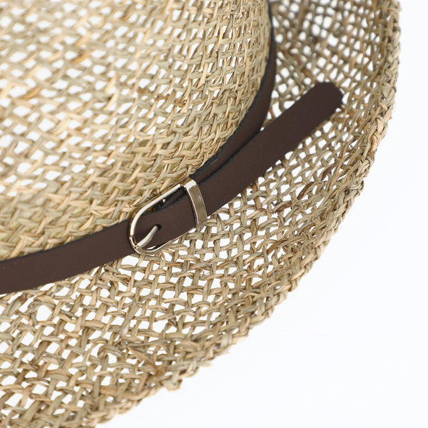 fiebig Trilby Seegras für Damen & Herren | Sonnenhut aus 100% Stroh | Sommerhut mit Kunstlederband in vielen Größen