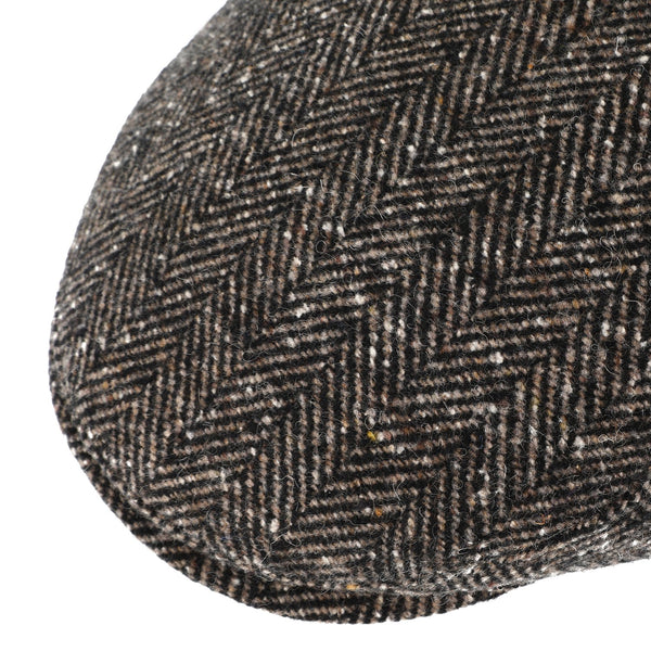 Flatcap Herringbone mit Ohrenschutz | Fischgrät Schirmmütze Made in Italy