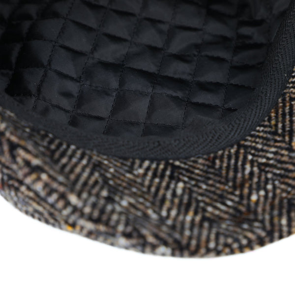 Flatcap Herringbone mit Ohrenschutz | Fischgrät Schirmmütze Made in Italy