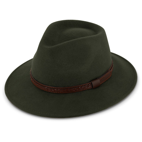 Edison Traveller mit Kunstlederband | Filzhut aus 100% Wolle Made in Italy