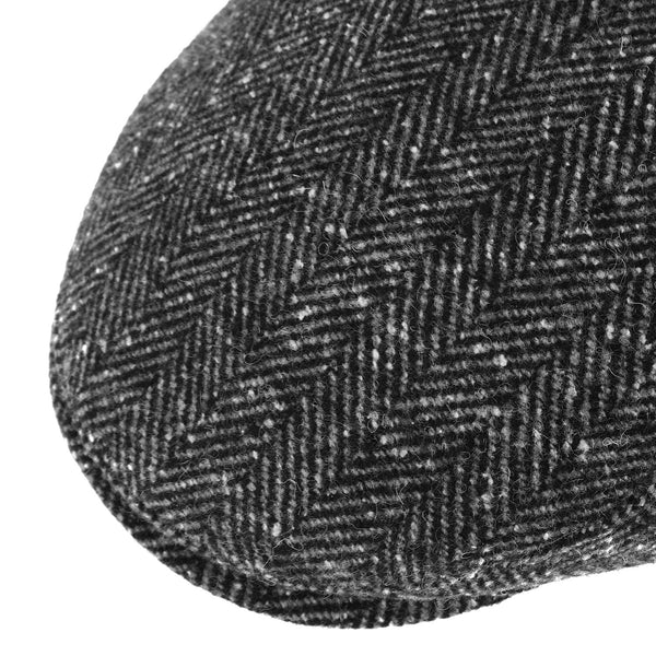 Flatcap Herringbone mit Ohrenschutz | Fischgrät Schirmmütze Made in Italy