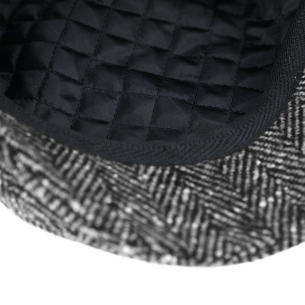 Flatcap Herringbone mit Ohrenschutz | Fischgrät Schirmmütze Made in Italy
