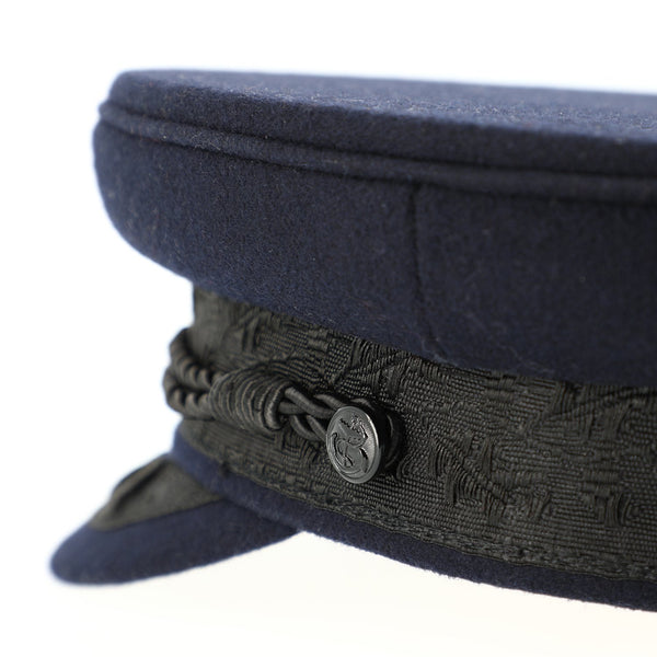 Prinz-Heinrich Schiffermütze mit Kordel, Ankerknöpfen & Emblem