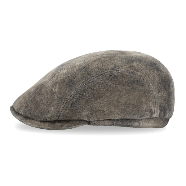 fiebig Kilian Flatcap Pigskin mit Baumwollfutter | Schirmmütze aus Leder für das ganze Jahr | Lederkappe mit Schirm