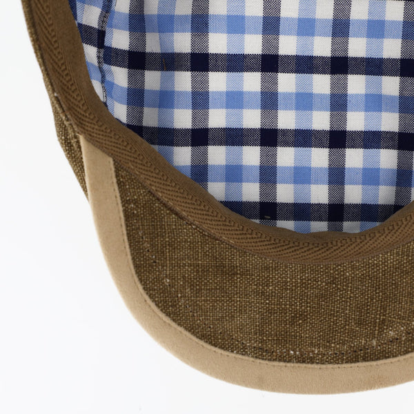 Brighton Flatcap aus Leinen | Schirmmütze mit Kontrastnähten Made in Italy