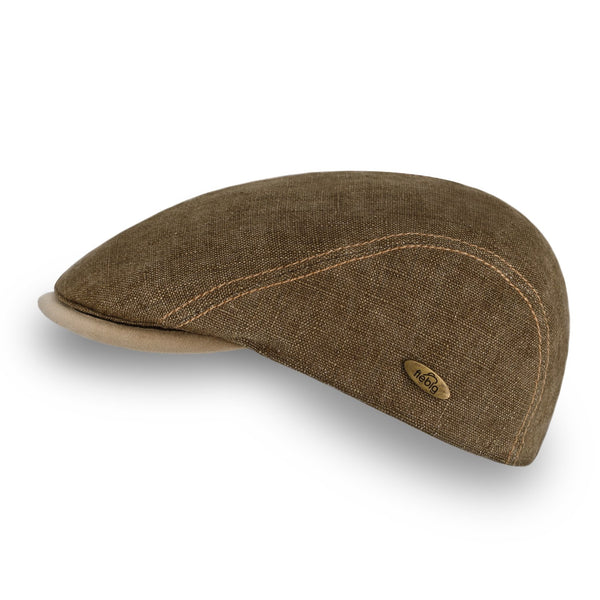 Brighton Flatcap aus Leinen | Schirmmütze mit Kontrastnähten Made in Italy