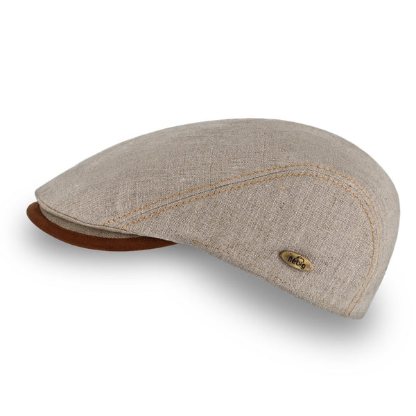 Brighton Flatcap aus Leinen | Schirmmütze mit Kontrastnähten Made in Italy