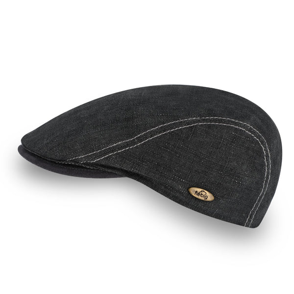 Brighton Flatcap aus Leinen | Schirmmütze mit Kontrastnähten Made in Italy