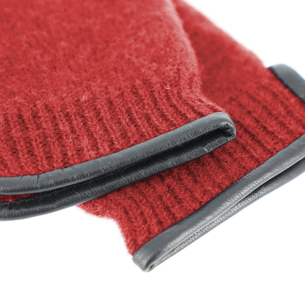 Fäustling aus gewalkter Schurwolle mit Ledersaum | Unisex Handschuh in vielen Farben