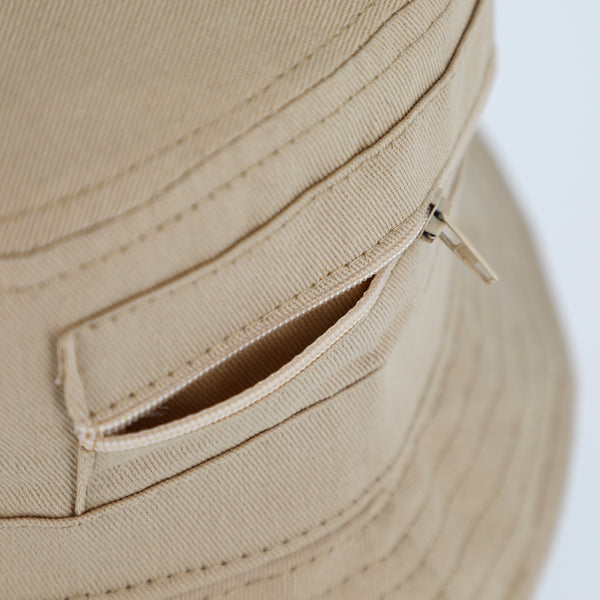 fiebig Fischerhut aus Baumwolle | Unisex Outdoorhut mit Taschen & Reißverschlussfach | Bucket Hat in vielen Farben & Größen