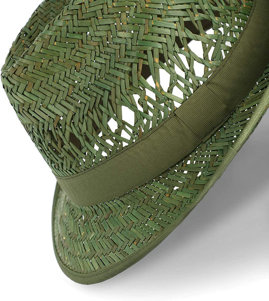 Gartenhut Strohtrilby mit Ripsband & Einfass | Made in Italy