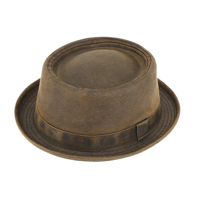 fiebig Pork Pie Stoffhut | Porkpie washed cotton in vintage optik
