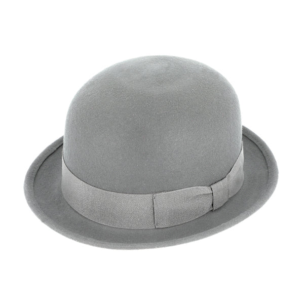 fiebig Melone mit Ripsband | Bowler Filzhut aus 100% Wolle für Damen und Herren | Klassischer Wollfilzhut Made in Italy
