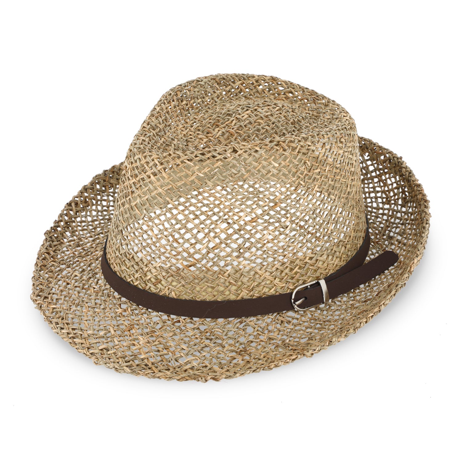 fiebig Trilby Seegras für Damen & Herren | Sonnenhut aus 100% Stroh | Sommerhut mit Kunstlederband in vielen Größen