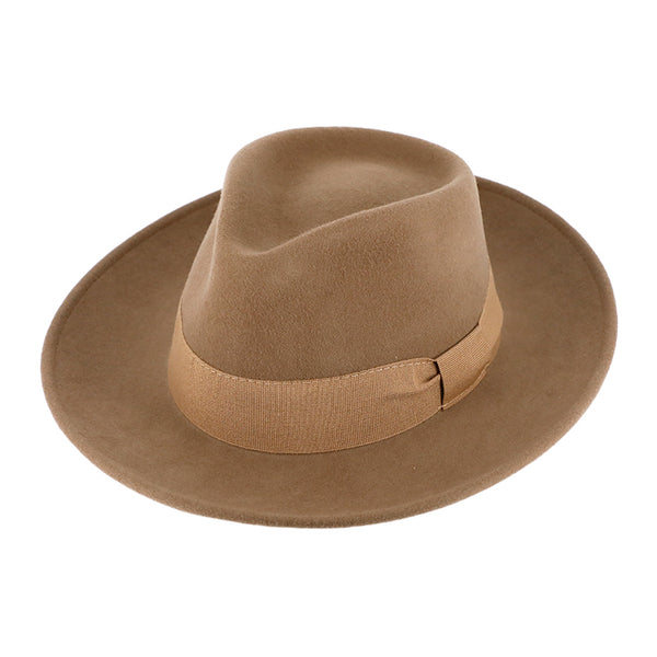 fiebig Fedora Wollfilzhut | Filzhut mit Ripsband waterproof & crushable
