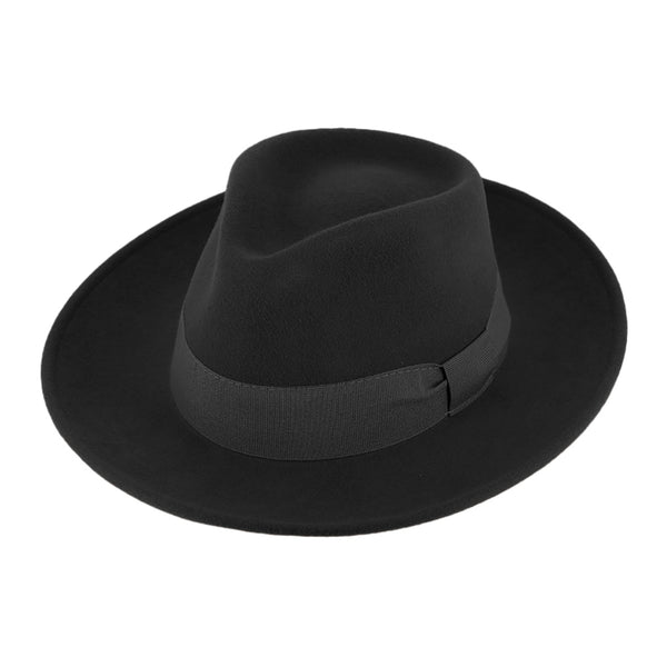 fiebig Fedora Wollfilzhut | Filzhut mit Ripsband waterproof & crushable