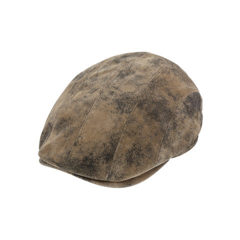 fiebig Kilian Flatcap Pigskin mit Baumwollfutter | Schirmmütze aus Leder für das ganze Jahr | Lederkappe mit Schirm