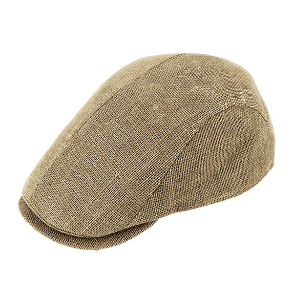 fiebig Flatcap Jute | Schirmmütze aus Naturfaser | Nachhaltige Bakerboy