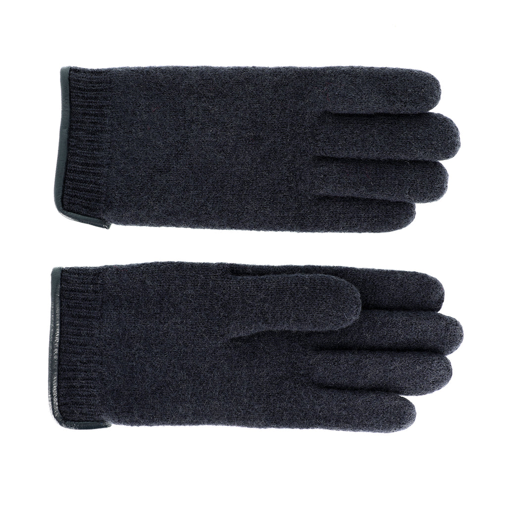 handschuhe aus gewalkter wolle Handschuh aus gewalkter Schurwolle mit Ledersaum