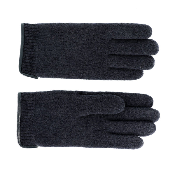 Handschuh aus gewalkter Schurwolle mit Ledersaum | Unisex in vielen Farben