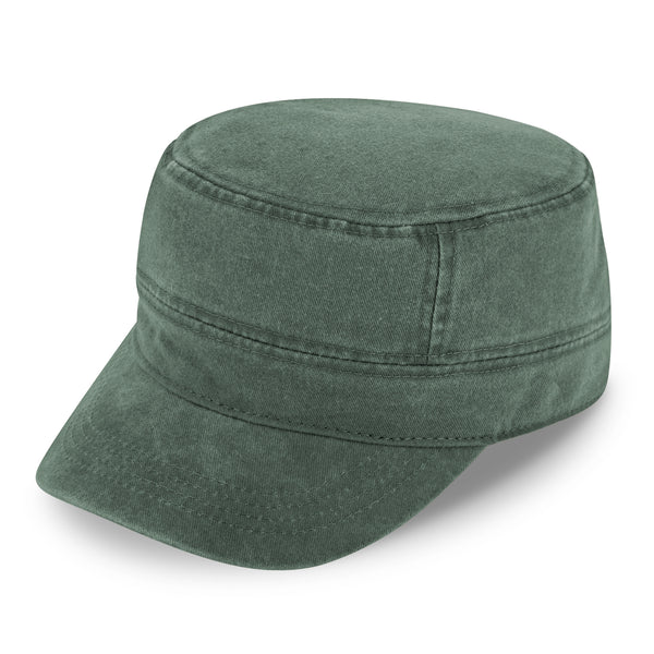 fiebig Army GI-Cap in Washed Cotton | Klassische Arbeitsmütze mit Klettverschluss | Militär Outdoor Kappe aus Baumwolle