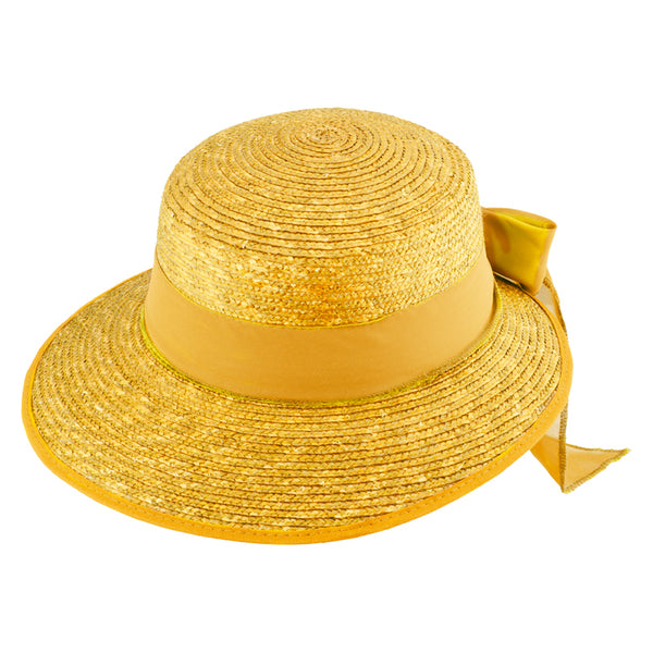 fiebig Damen Sonnenhut Sommerhut | Eleganter Strohhut mit breiter Krempe und Schleife (One Size)