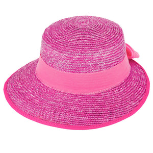 fiebig Damen Sonnenhut Sommerhut | Eleganter Strohhut mit breiter Krempe und Schleife (One Size)