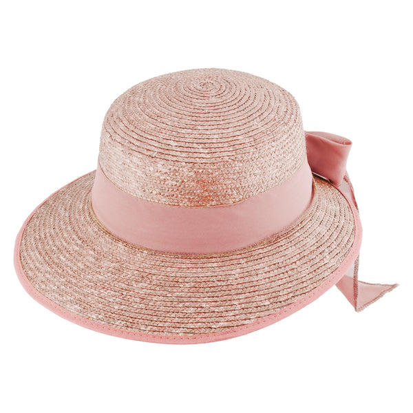 fiebig Damen Sonnenhut Sommerhut | Eleganter Strohhut mit breiter Krempe und Schleife (One Size)