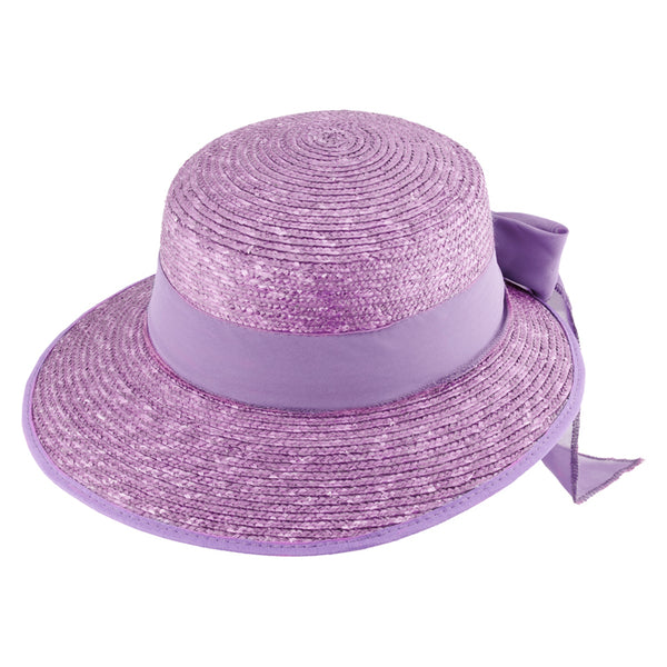 fiebig Damen Sonnenhut Sommerhut | Eleganter Strohhut mit breiter Krempe und Schleife (One Size)