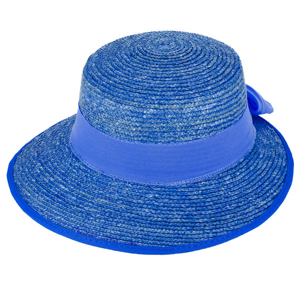 fiebig Damen Sonnenhut Sommerhut | Eleganter Strohhut mit breiter Krempe und Schleife (One Size)