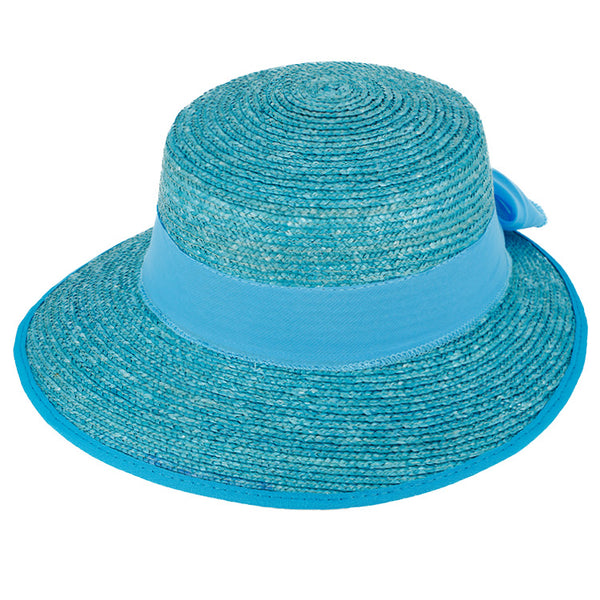 fiebig Damen Sonnenhut Sommerhut | Eleganter Strohhut mit breiter Krempe und Schleife (One Size)