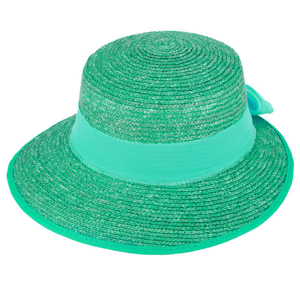 fiebig Damen Sonnenhut Sommerhut | Eleganter Strohhut mit breiter Krempe und Schleife (One Size)
