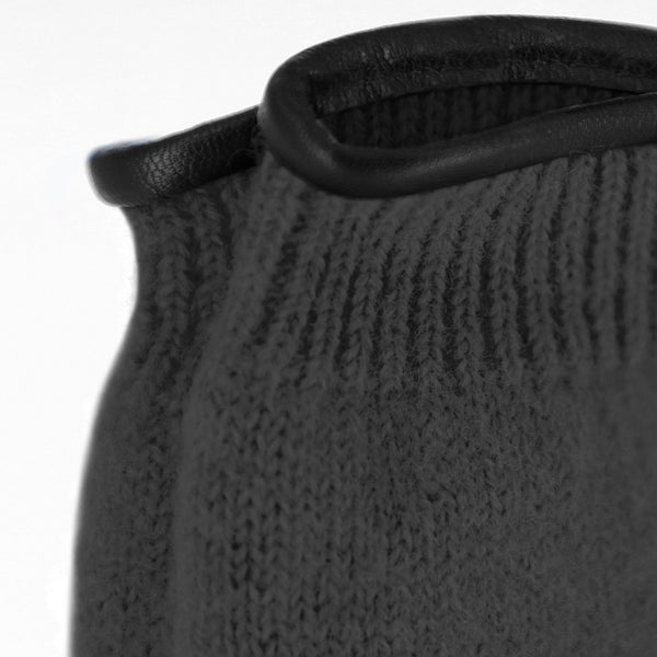 Handschuh aus gewalkter Schurwolle mit Ledersaum | Unisex in vielen Farben
