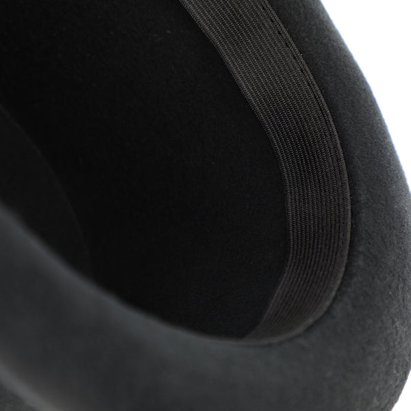 fiebig Zylinder mit Ripsband | Zylinderhut aus 100% Wolle für Damen und Herren | Klassischer Wollfilzhut Made in Italy