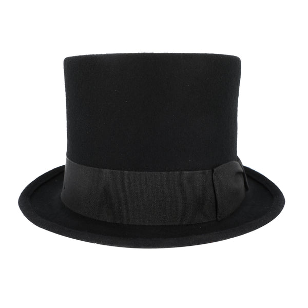 fiebig Zylinder mit Ripsband | Zylinderhut aus 100% Wolle für Damen und Herren | Klassischer Wollfilzhut Made in Italy