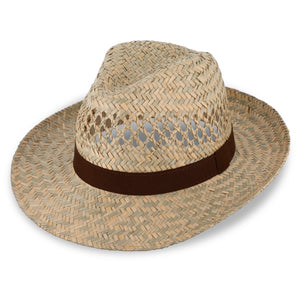 Fedora Strohhut mit braunem Ripsband | Made in Italy
