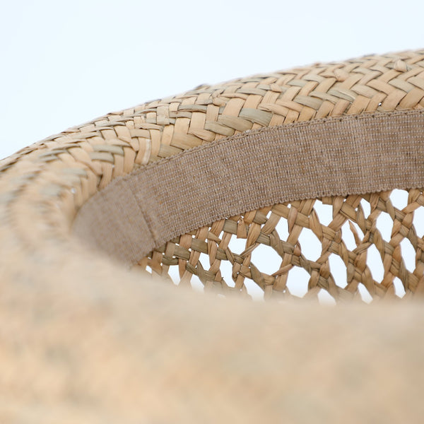 Fedora Strohhut mit braunem Ripsband | Made in Italy