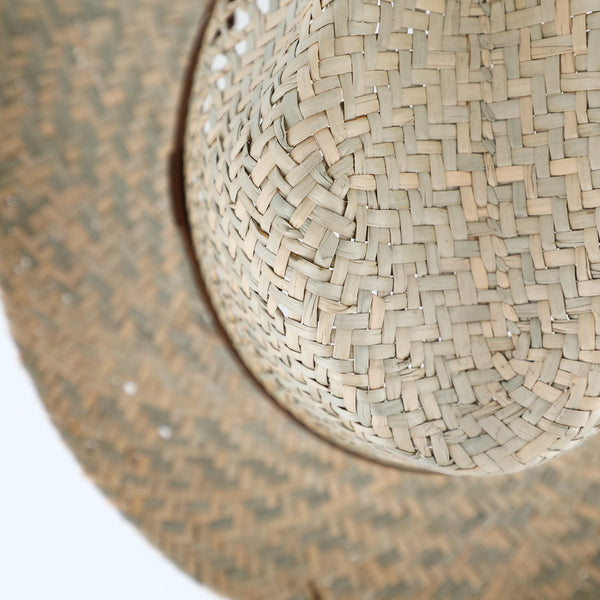 Fedora Strohhut mit braunem Ripsband | Made in Italy