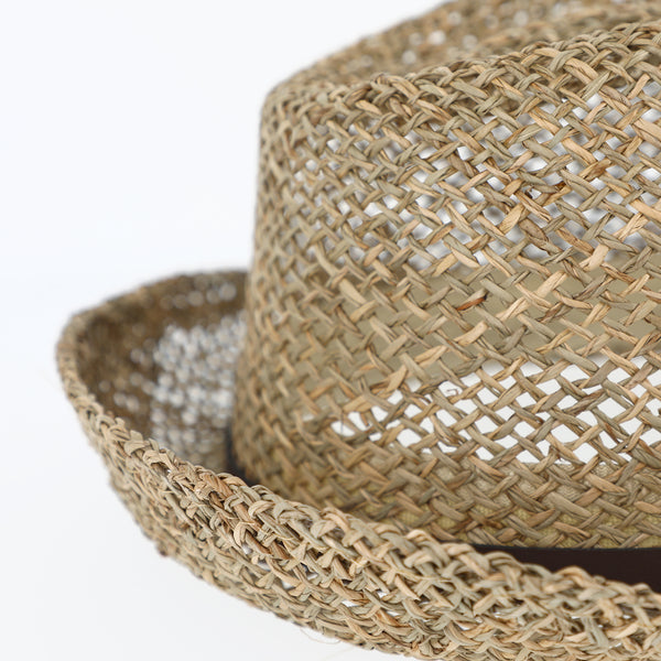 fiebig Trilby Seegras für Damen & Herren | Sonnenhut aus 100% Stroh | Sommerhut mit Kunstlederband in vielen Größen