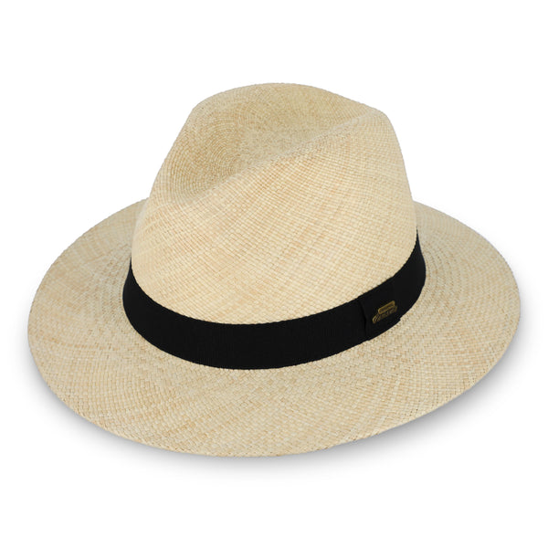 fiebig Traveller Panamahut mit Ripsband | Hochwertiger Sommerhut mit verstellbarem Innenband | Natur Sonnenhut mit breiter Krempe