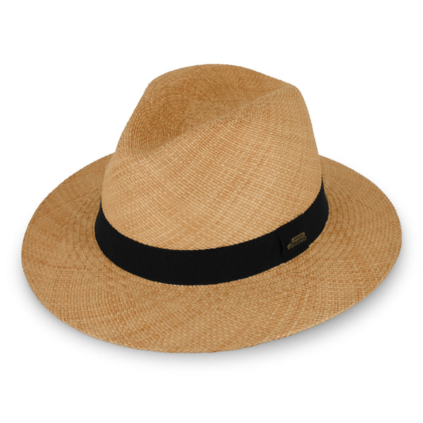 fiebig Traveller Panamahut mit Ripsband | Hochwertiger Sommerhut mit verstellbarem Innenband | Natur Sonnenhut mit breiter Krempe