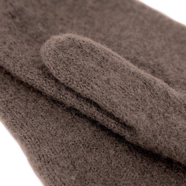 Fäustling aus gewalkter Schurwolle mit Ledersaum | Unisex Handschuh in vielen Farben