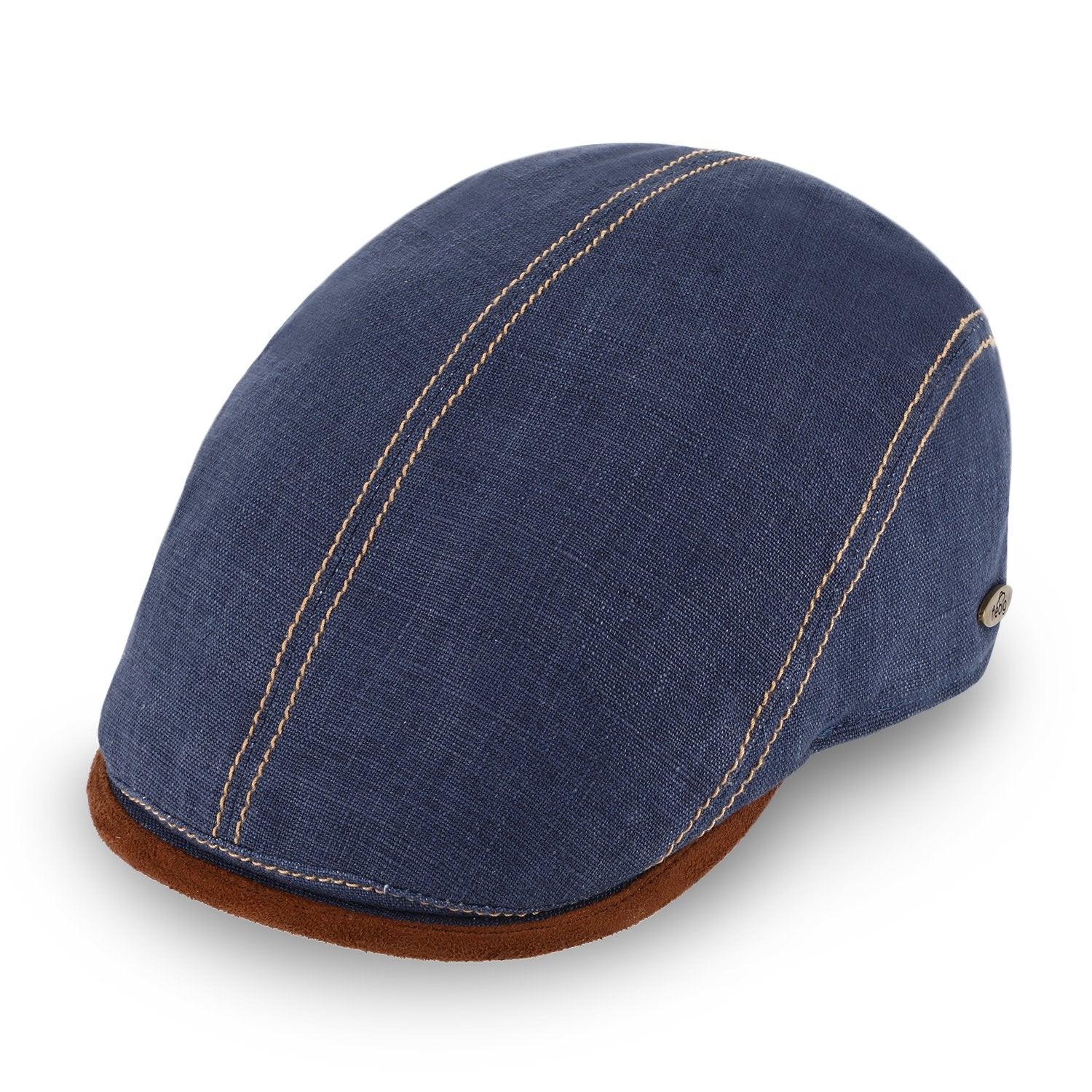 Brighton Flatcap aus Leinen | Schirmmütze mit Kontrastnähten Made in Italy
