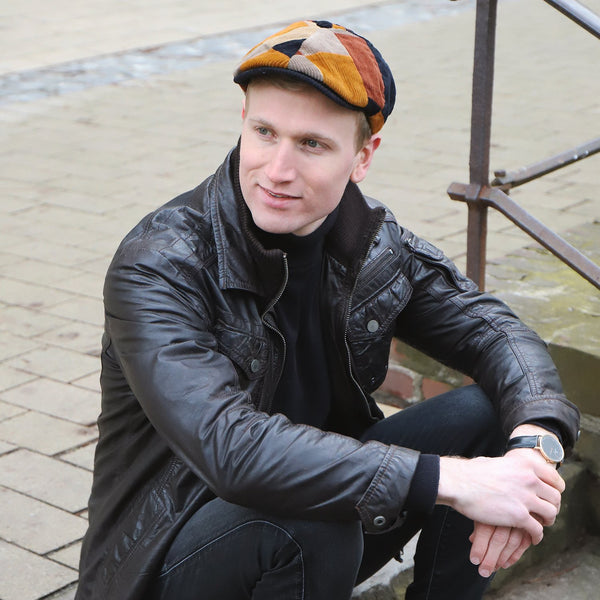 fiebig Brandon 6-Panel Cap aus Cord mit Patches | Schirmmütze Made in Italy